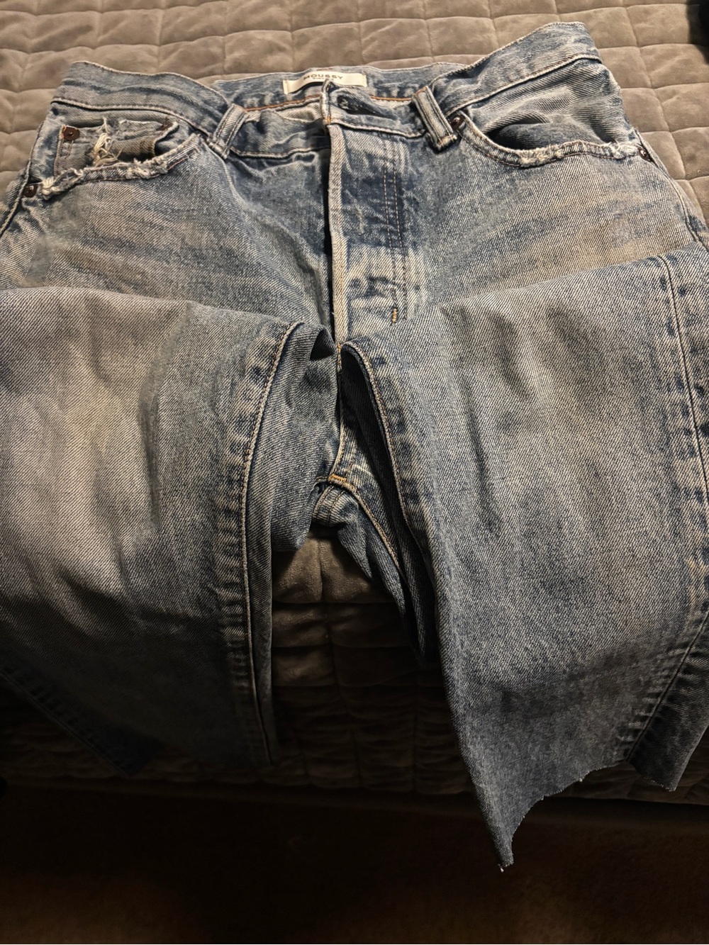 Moussy Light Blue Straight Leg Jeans